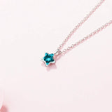 Jellystory Sterling Silver Necklace with Sapphire Pendant