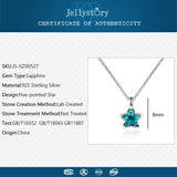 Jellystory Sterling Silver Necklace with Sapphire Pendant