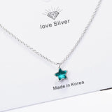 Jellystory Sterling Silver Necklace with Sapphire Pendant