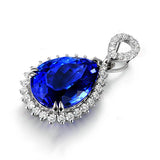 925 Silver Necklace with Sapphire Zircon Pendant