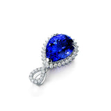 925 Silver Necklace with Sapphire Zircon Pendant