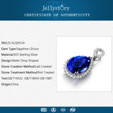 925 Silver Necklace with Sapphire Zircon Pendant