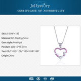 925 Silver Necklace with Cat Amethyst Pendant