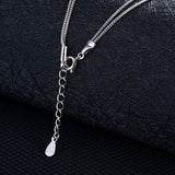 Jellystory Silver 925 Heart-shaped Double Necklace Zircon Pendant Wedding Gift