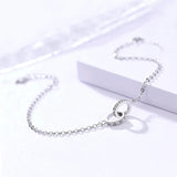 925 Silver Bracelet with Double Round Zircon for Wedding Anniversary Party