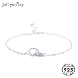 925 Silver Bracelet with Double Round Zircon for Wedding Anniversary Party