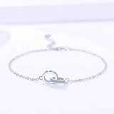 925 Silver Bracelet with Double Round Zircon for Wedding Anniversary Party