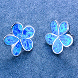 925 Silver Opal Stud Earrings Colored Gemstone Wedding Jewelry