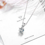 Jellystory 925 Silver Star Zircon Pendant Necklace for Women