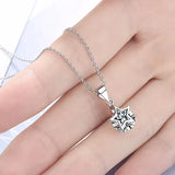 Jellystory 925 Silver Star Zircon Pendant Necklace for Women