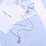 Jellystory 925 Silver Star Zircon Pendant Necklace for Women