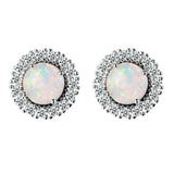 Opal Earrings 925 Sterling Silver Zircon Gems Wedding Engagement Jewelry
