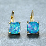 Opal Earrings 925 Sterling Silver Square Wedding Anniversary Jewelry