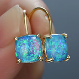 Opal Earrings 925 Sterling Silver Square Wedding Anniversary Jewelry