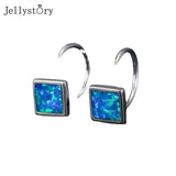Opal Square Earrings 925 Silver Wedding Jewelry