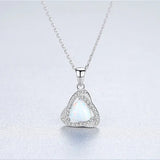 Heart Shape Opal Necklace 925 Silver Gemstone Pendant