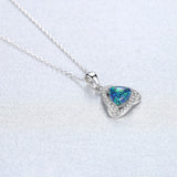 Heart Shape Opal Necklace 925 Silver Gemstone Pendant
