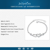 925 Silver Heart-shape Bracelet with Zircon Gemstone