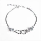 925 Silver Heart-shape Bracelet with Zircon Gemstone