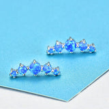 Round Opal Earrings 925 Sterling Silver Wedding Jewelry