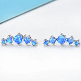 Round Opal Earrings 925 Sterling Silver Wedding Jewelry