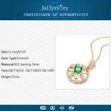 Silver 925 Necklace with Emerald Zircon Pendant