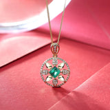 Silver 925 Necklace with Emerald Zircon Pendant