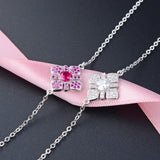 Jellystory Silver Bracelet for Women Flower-shaped Zircon Gemstones