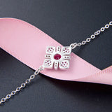 Jellystory Silver Bracelet for Women Flower-shaped Zircon Gemstones