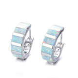 Opal Hoop Earrings 925 Sterling Silver Fine Jewelry
