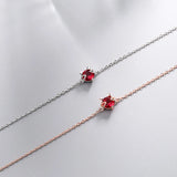 925 Silver Cat Shaped Ruby Gemstone Bracelet for Women