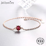 925 Silver Cat Shaped Ruby Gemstone Bracelet for Women