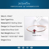 925 Silver Cat Shaped Ruby Gemstone Bracelet for Women