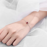 925 Silver Cat Shaped Ruby Gemstone Bracelet for Women