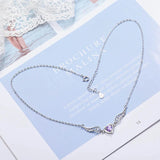 S925 Silver Amethyst Heart Pendant Necklace for Women