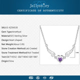 S925 Silver Amethyst Heart Pendant Necklace for Women