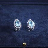 Silver 925 Stud Earrings with Sapphire Gemstones for Women