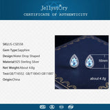 Silver 925 Stud Earrings with Sapphire Gemstones for Women