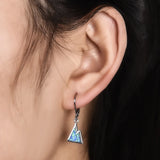 Triangle Opal Drop Earrings 925 Sterling Silver Wedding Anniversary Jewelry