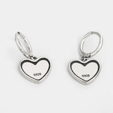 Vintage 925 Silver Drop Earrings Heart Wedding Anniversary Jewelry