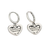 Vintage 925 Silver Drop Earrings Heart Wedding Anniversary Jewelry