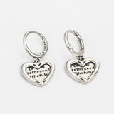 Vintage 925 Silver Drop Earrings Heart Wedding Anniversary Jewelry