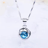 925 Silver Sapphire Pendant Necklace for Women