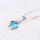 925 Silver Sapphire Pendant Necklace for Women