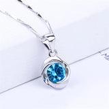 925 Silver Sapphire Pendant Necklace for Women