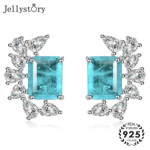 925 Silver Sapphire Stud Earrings for Wedding