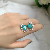 925 Silver Sapphire Stud Earrings for Wedding