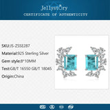 925 Silver Sapphire Stud Earrings for Wedding