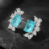 925 Silver Sapphire Stud Earrings for Wedding