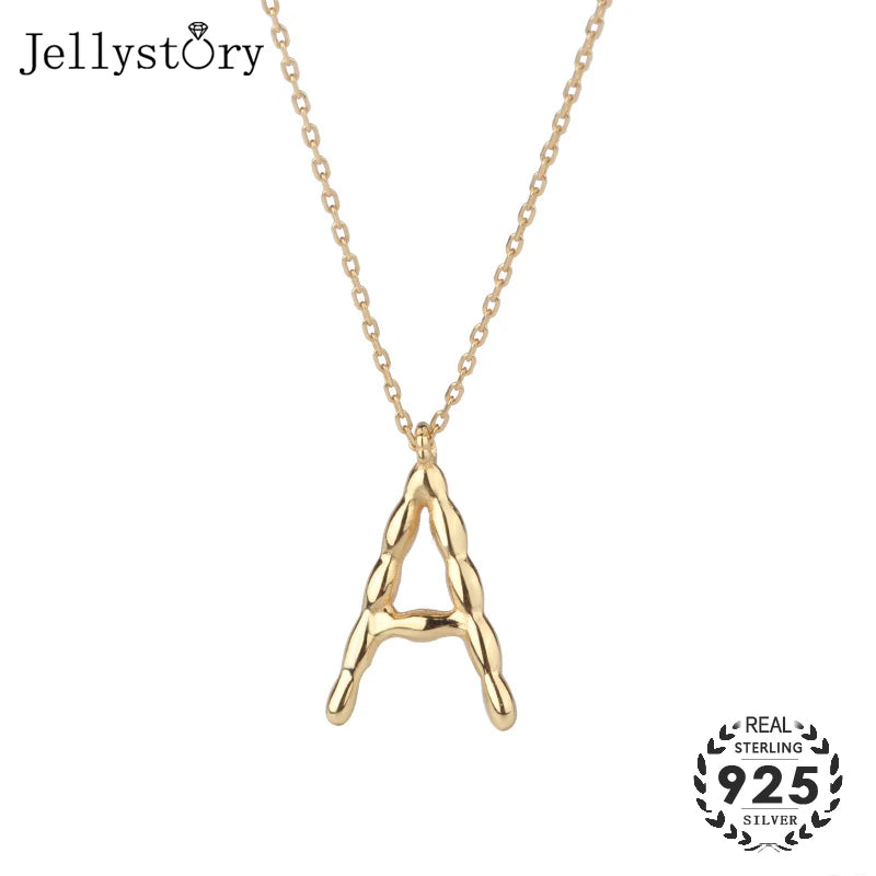 925 Sterling Silver Letter Pendant Necklace for Women